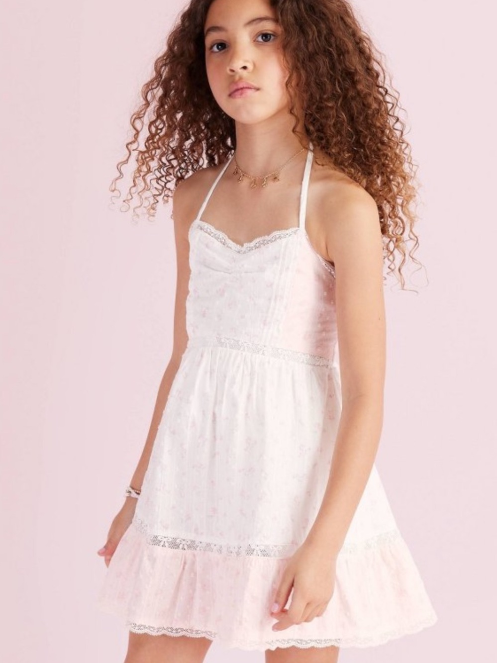 BNWT Annabelle Ditsy
Floral Halter Dress 
LoveShackFancy x Target Light Pink 9